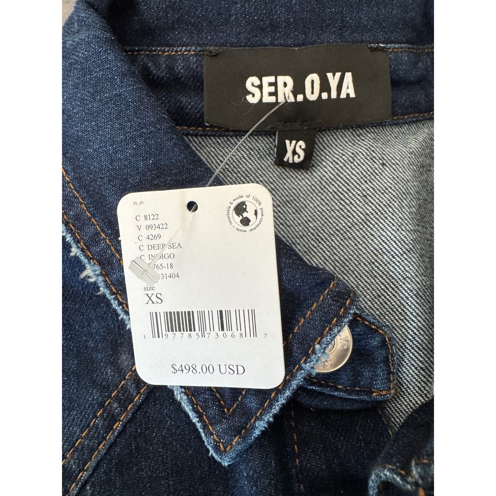 Free People x SER.O.YA Alice Jumpsuit Deep Sea Denim Braided Flare Leg Jumpsuit - Picture 14 of 16
